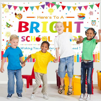 AIBIIN Back to School Photography Backdrop Black 70.8x43.3in Polyester