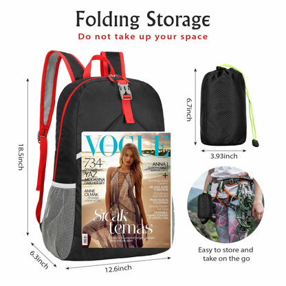 AMO NENES Lightweight Foldable Waterproof Hiking Backpack Black 25-30L