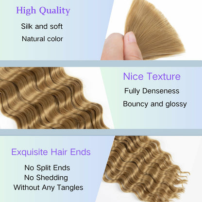 OQNUNQO Curly Wave Synthetic Braiding Hair Extensions 22in 1B Black 150g 2Bundle