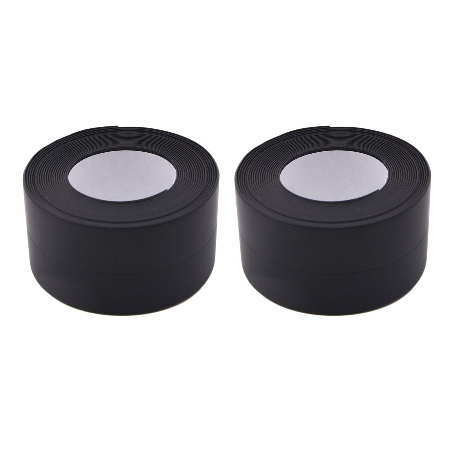 Qiveno 2pcs Waterproof Caulk Tape Black PVC Sealant for Kitchen Bathroom 10.5ft