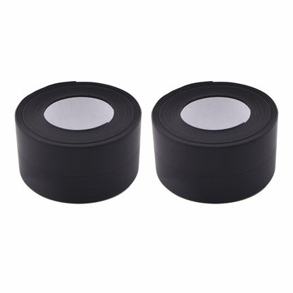 Qiveno 2pcs Waterproof Caulk Tape Black PVC Sealant for Kitchen Bathroom 10.5ft