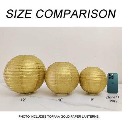 MONBASA 12 Inch Blue Japanese Paper Lantern Lamp Set of 5