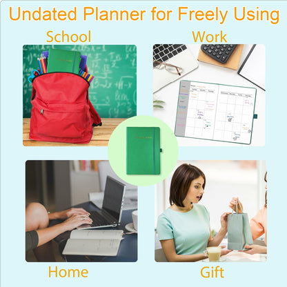 YOJO 2025 Undated A5 Weekly Planner with Goal & Habit Tracker Green