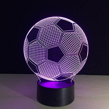 Ticent Soccer 3D Illusion Night Light 7 Color Touch Switch Plastic 5V