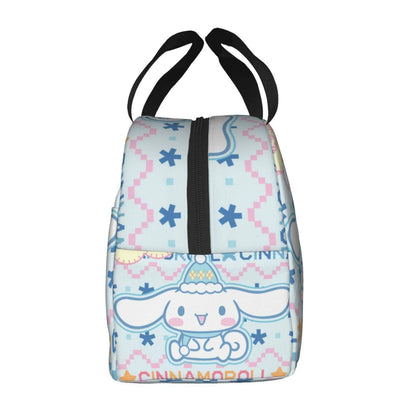 Tamkuaph Insulated Lunch Bag Blue Polyester 8x5.11in Reusable Picnic Travel