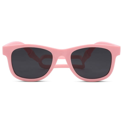 COASION Baby Sunglasses Polarized Flexible Strap Infant 0-12M Pink Grey