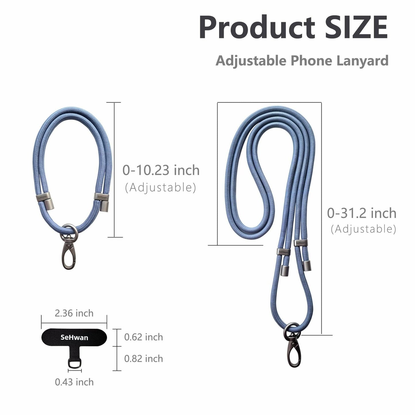 SeHwan 2-Piece Phone Lanyard Set Neck & Wrist Strap Pink Polyester Fashion