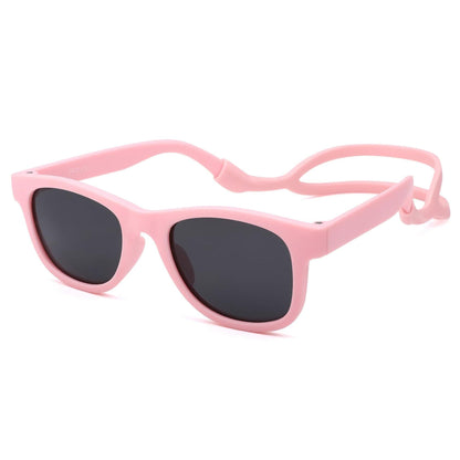 COASION Baby Sunglasses Polarized Flexible Strap Infant 0-12M Pink Grey
