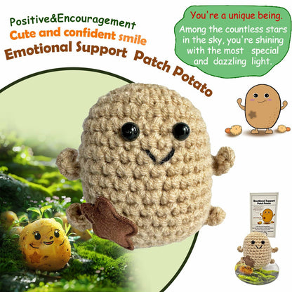 Mini Positive Potato Doll 3in Knit Plush with Card Cute Gift for Friends Family