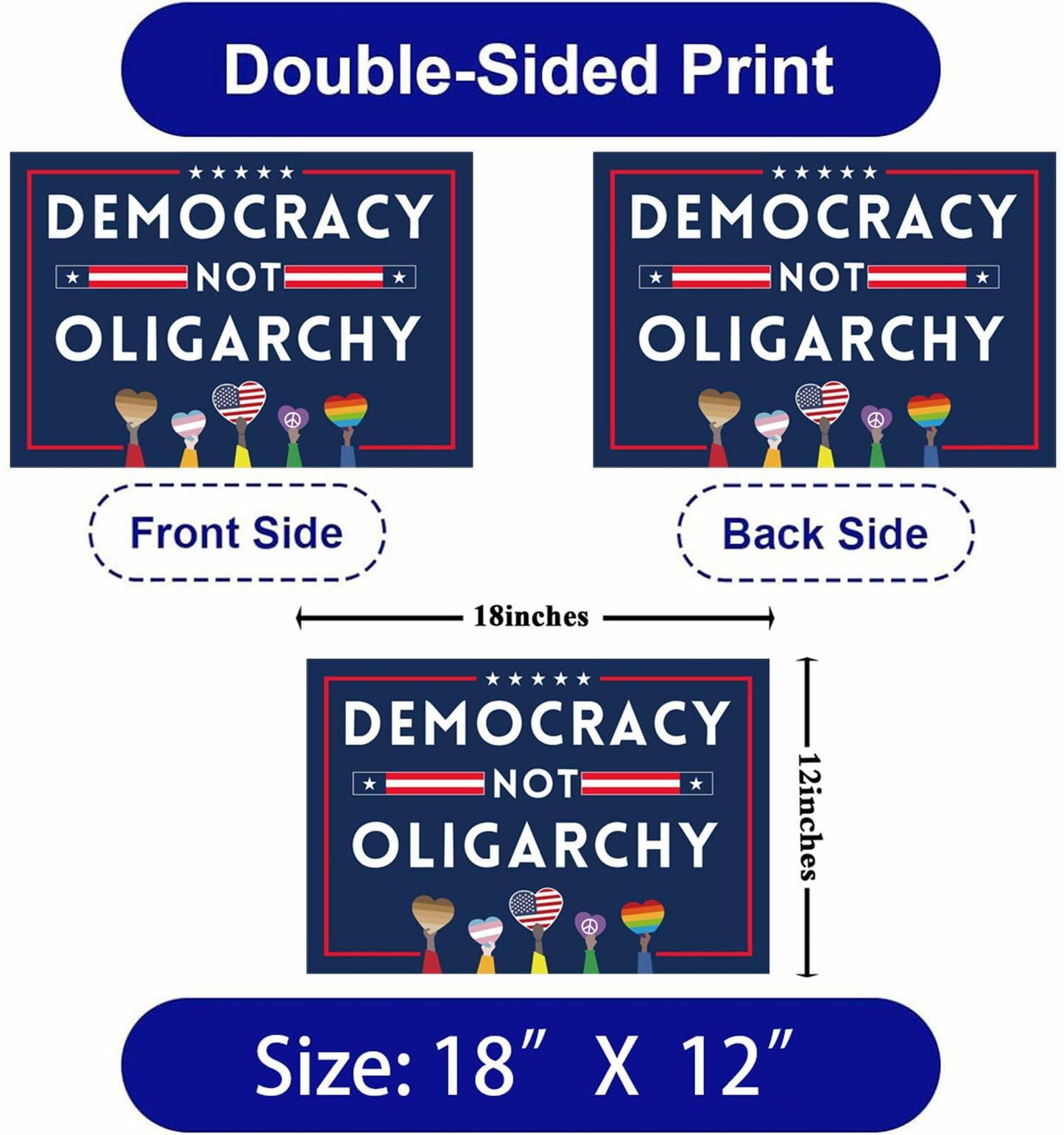 Lnyelxa Let's Go Taco Yard Sign Double Sided 18x12 Blue with Metal Stake