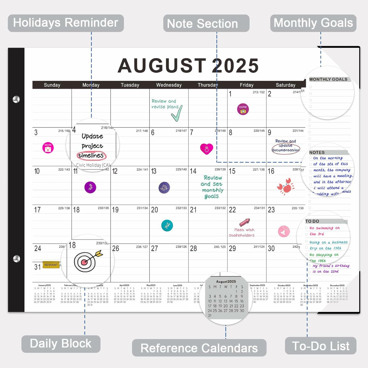 Gannyfer 2026 Desk Calendar 22x17 Large Monthly Planner with To-Do List