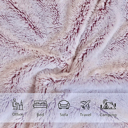 longmaya Plush Cozy Fleece Throw Blanket Brown 60x80 Soft Lightweight