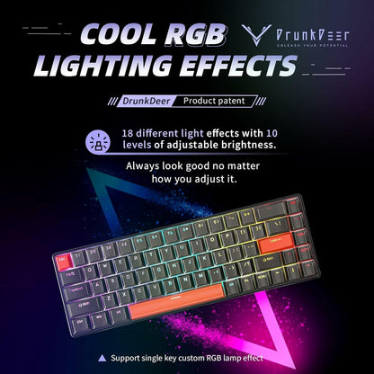 DrunkDeer G65 Gaming Keyboard Rapid Trigger Magnetic Switch RGB Black