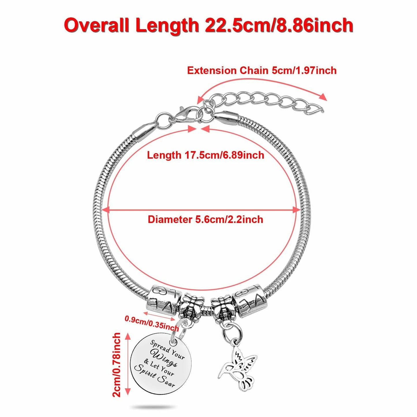 DlaeKua Silver Bracelet Hummingbird Jewelry Christmas Gift Women