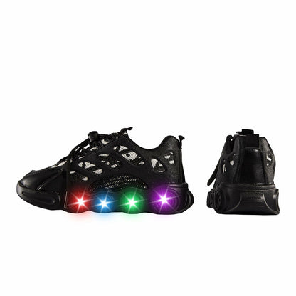 VRYUZHOU Children's Shining Party Sneakers Christmas Cartoon Black Size 7