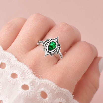 XMTYQ S925 Silver Lotus Flower Zircon Inspirational Ring Silver