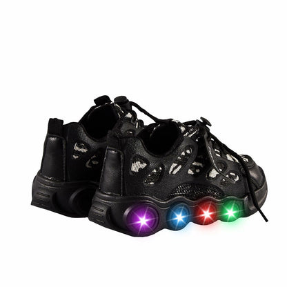 VRYUZHOU Kids Stylish Party Christmas Cartoon Sneakers Black Size 9