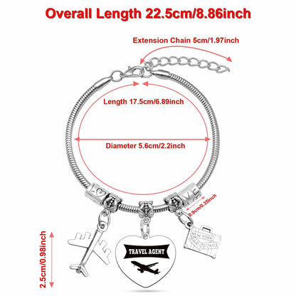 DlaeKua Travel Lover Stainless Steel Bracelet Women Memories Along The Way