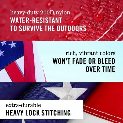 Front Line Flags American Flag 3x5 Ft Heavy Duty TearProof Polyester Red