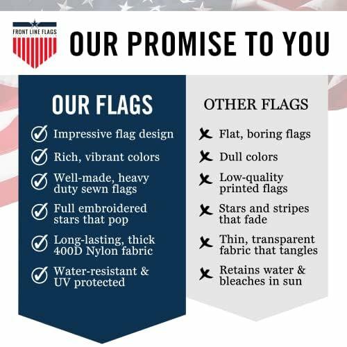 Front Line Flags American Flag 3x5 Ft Heavy Duty TearProof Polyester Red