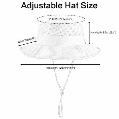 VOBOOM Breathable Wide Brim Sun Hat UV Protection Fishing Cap Grey
