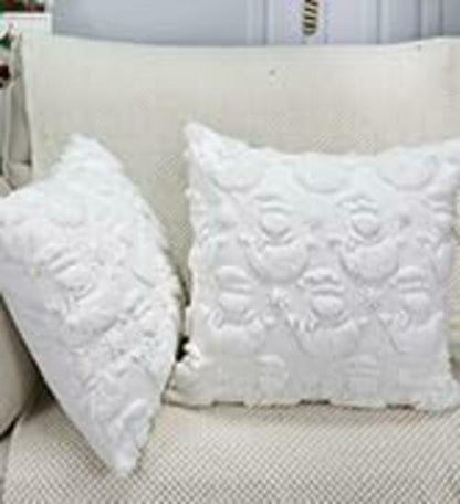 multiwins Christmas Pillow Covers 18x18 Set of 2 Snowman Plush Faux Fur