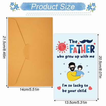 NQEUEPN New Dad 1st Birthday Card with Envelope Multicolor Father's Day Gift