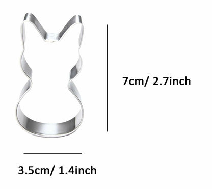WJSYSHOP Cartoon Cat Cookie Cutter Stainless Steel Silver Shape