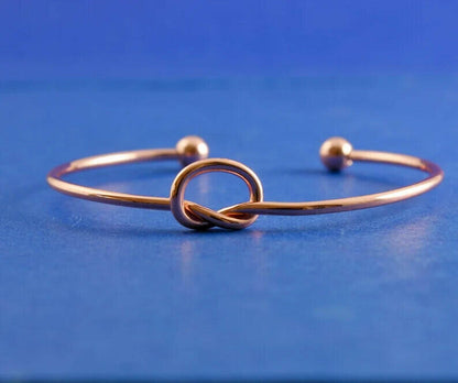 Unbranded Stainless Steel Love Knot Infinity Bracelet Cuff Open Bangle 2pc