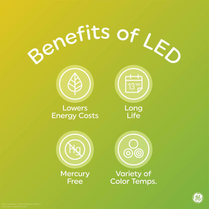 GE LED Globe Light Bulbs 4W 40W Equivalent Soft White Frosted Candelabra 2 Pack