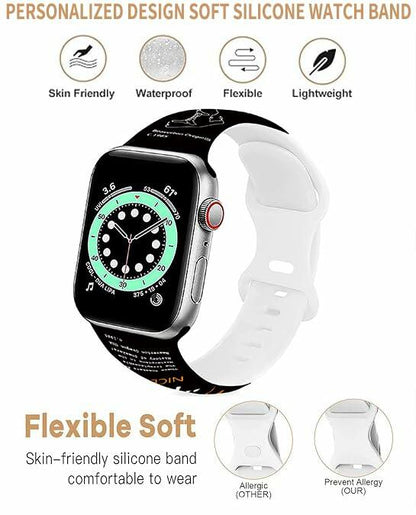 Sports Silicone Watch Bands Black Compatible with iWatch Series 1-9 42mm