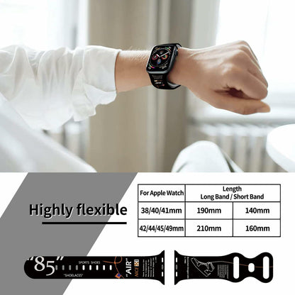 GSDUGYBG Sports Silicone Watch Band Waterproof Black Compatible 38-49mm