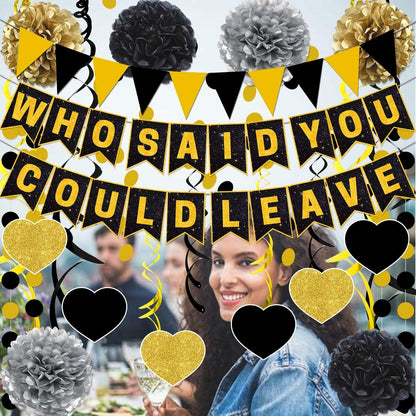 Yavxzvbw Retirement Party Decorations Glitter Gold Black Farewell