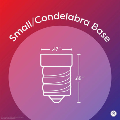 GE LED Globe Light Bulbs 4W 40W Equivalent Soft White Frosted Candelabra 2 Pack