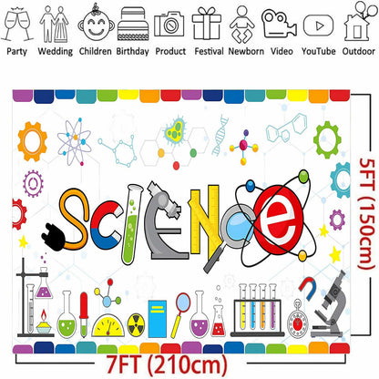 Generic Science Party Backdrop Chemical Themed Kids School Lab Blue 7x5 Ft