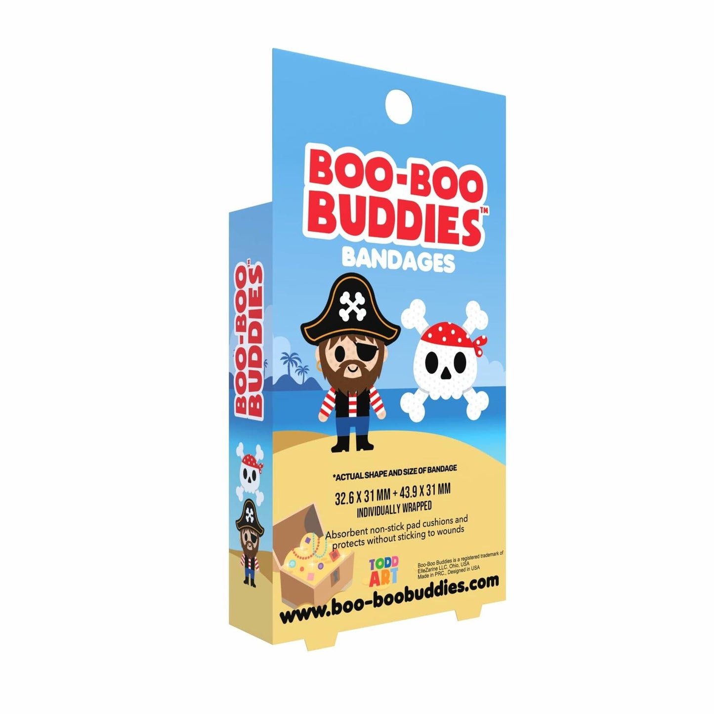 Boo Boo Buddies Kids Adhesive Bandages Pirate Skull Style 24 Count