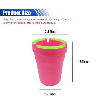 SKERJOVL 5PCS Car Glow in Dark Ashtray with Lid Portable Black