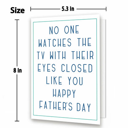 HEJOYN Father's Day Card for Dad Grandpa Husband Cute TV Joke Design
