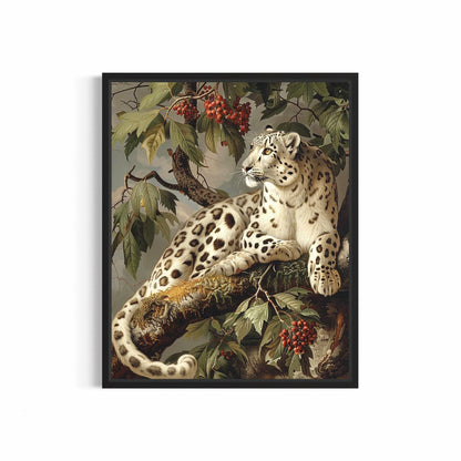 HomeArtPrint Snow Leopard Vintage Poster Art Print 8x10 inches Unframed
