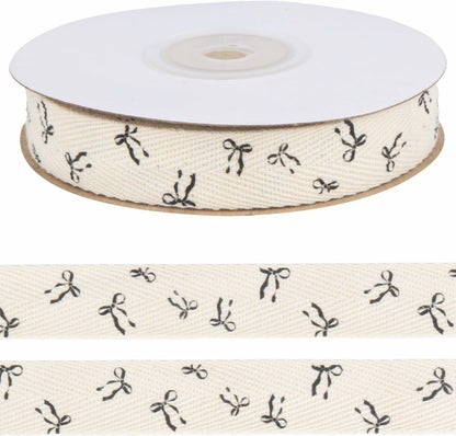 Luhiew Black Cotton Bow Ribbon 3/5 Inch 10 Yards Crafting Gift Wrap
