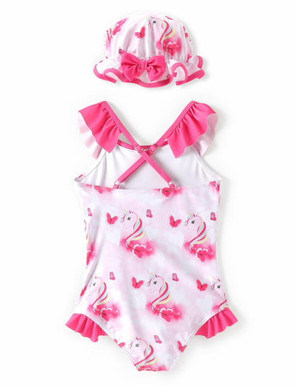 PATPAT Toddler Girls Unicorn One Piece Swimsuit Pink Size 2T