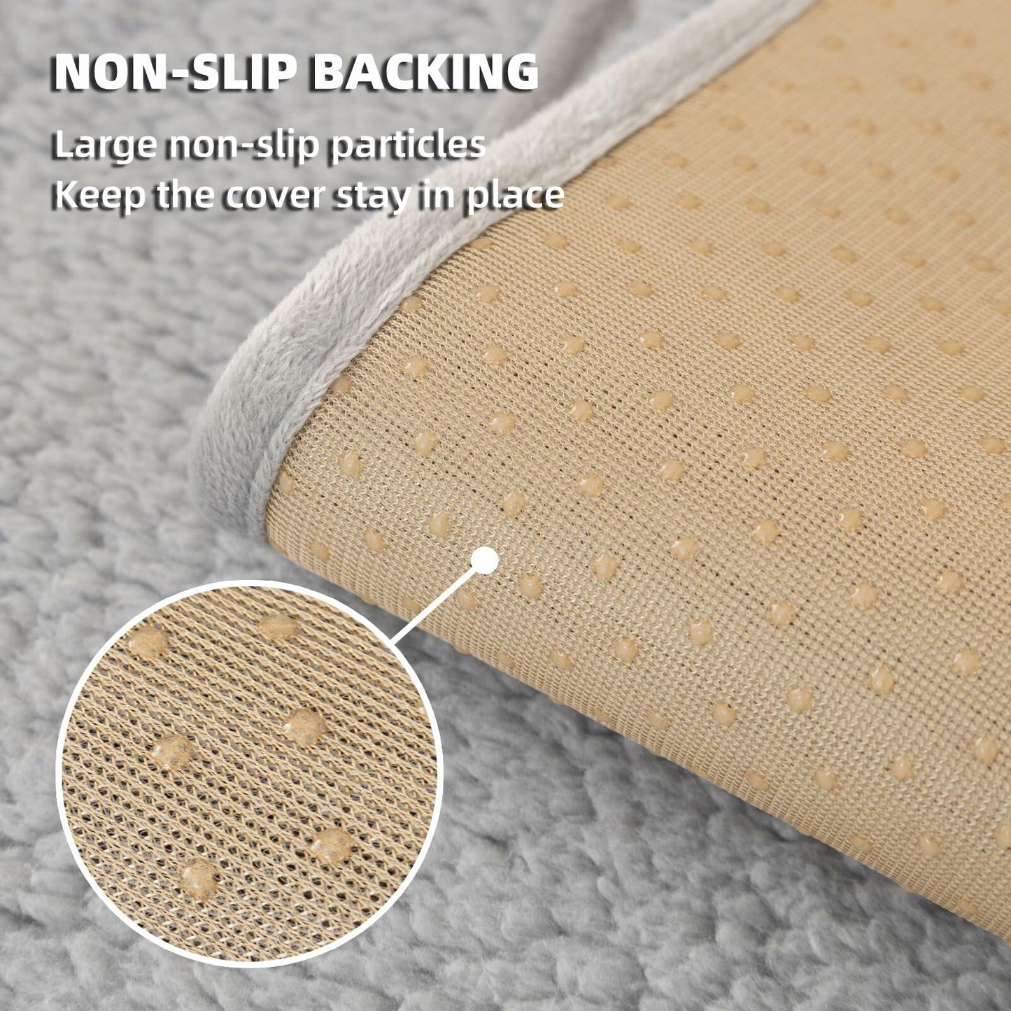 MELLYKORAN Sherpa Fleece Sectional Sofa Cover Non Slip Gray 28x70