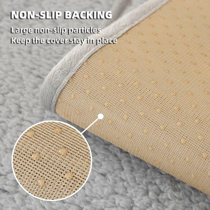 MELLYKORAN Sherpa Fleece Sectional Sofa Cover Non Slip Gray 28x70