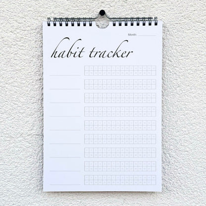 CLEVER SIGNS Habit Tracker Calendar Undated 12 Month Silver Spiral 7x10 Colorful