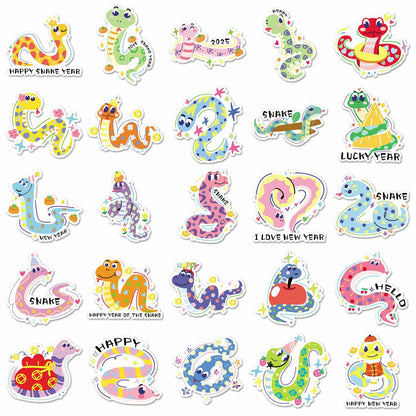 YINFENGKANHAI 50 Pcs Kawaii Snake Stickers Waterproof Vinyl Cartoon Decals