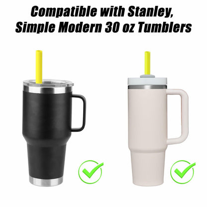 PEUTIER 6pcs Reusable Replacement Straws for Yeti Rambler 25/26/35oz Yellow