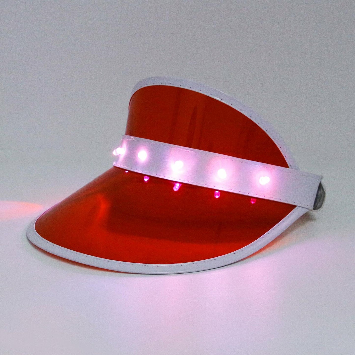 Naimo Sun Visor Hat Red LED UV Protection Outdoor Beach Festival Cap One Size