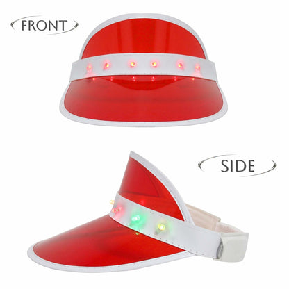 Naimo Sun Visor Hat Red LED UV Protection Outdoor Beach Festival Cap One Size