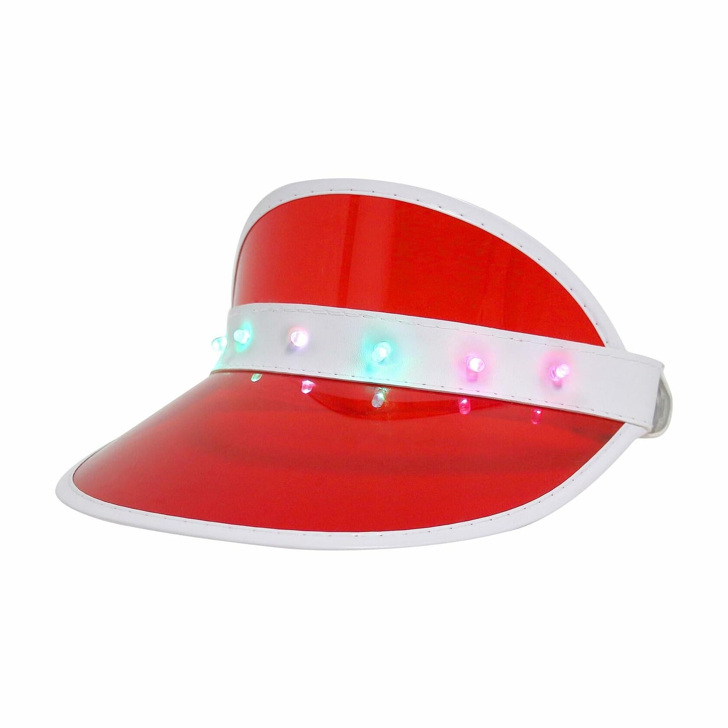 Naimo Sun Visor Hat Red LED UV Protection Outdoor Beach Festival Cap One Size