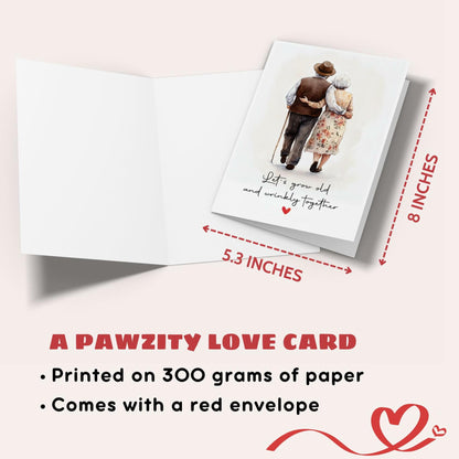 Pawzity Anniversary Birthday Card for Couple 5.3x8in with Envelope Color04